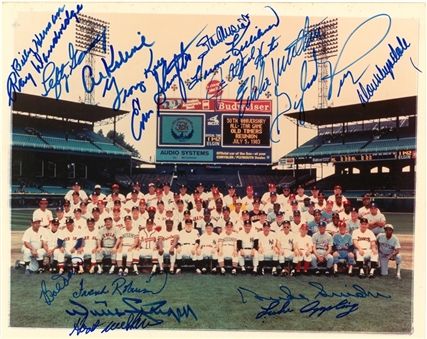 1983 Baseball Old Timers Multi Signed Photo With 18 Signatures Including Musial, Drysdale, Hunter & Killebrew (PSA/DNA)